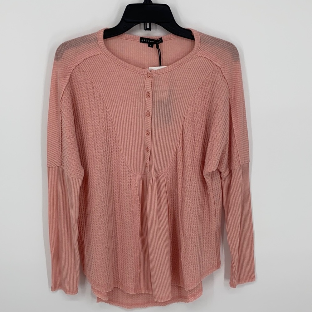 Gibson Look Waffle Knit Top Size Small NWT